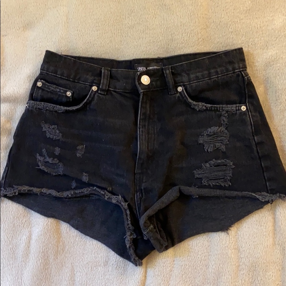 Zara Black Denim Shorts